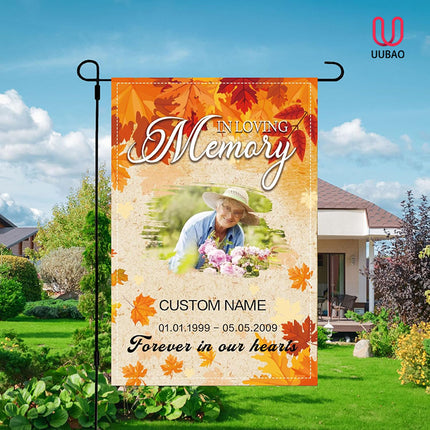 UUBAO Custom Memorial Funeral Flags - Personalized and Customized Burlap Flags for Memorial and Funeral Decoration