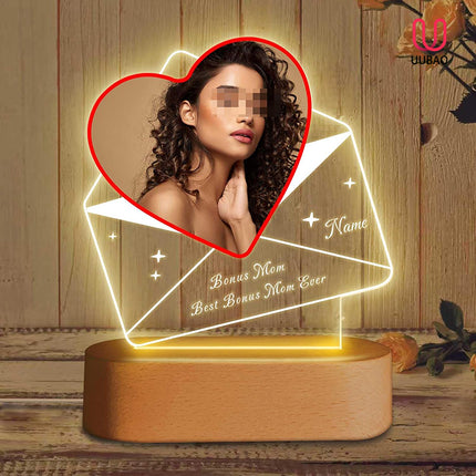 UUBAO Customized Acrylic Night Light Gifts Personalized Mother's Day Gifts Custom Photo for Bonus Mom