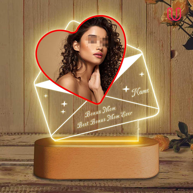 UUBAO Customized Acrylic Night Light Gifts Personalized Mother's Day Gifts Custom Photo for Bonus Mom