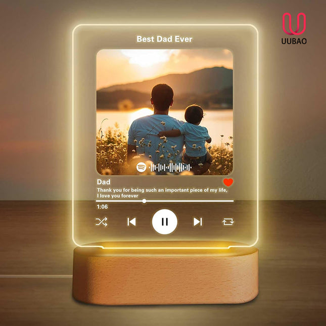 UUBAO Customized Acrylic LED Night Light Lamp Personalized Father's Day Gifts Custom Photo Gifts for Dad