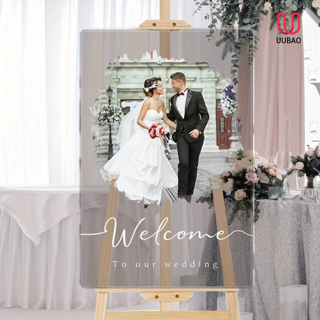 UUBAO Custom Welcome Wedding Sign with Name Personalized Acrylic Decoration for Ceremony Lawn Wedding Party Outdoor Indoor