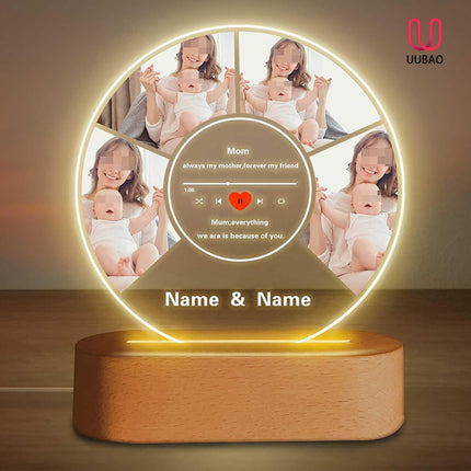 UUBAO Customized Acrylic Night Light Gifts Personalized Mother's Day Gifts Gifts for Mom