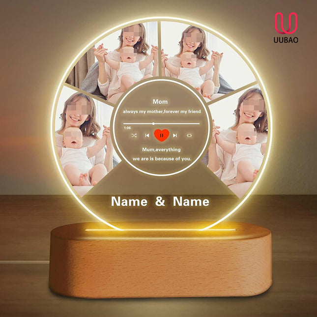 UUBAO Customized Acrylic Night Light Gifts Personalized Mother's Day Gifts Gifts for Mom