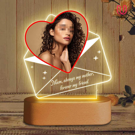 UUBAO Customized Acrylic Night Light Gifts Personalized Mother's Day Gifts Custom Photo for Mom