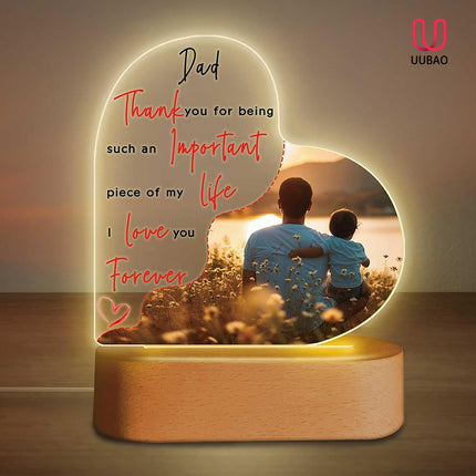 UUBAO Customized Acrylic Night Light Gifts Personalized Father's Day Gifts Acrylic LED Gifts for Dad