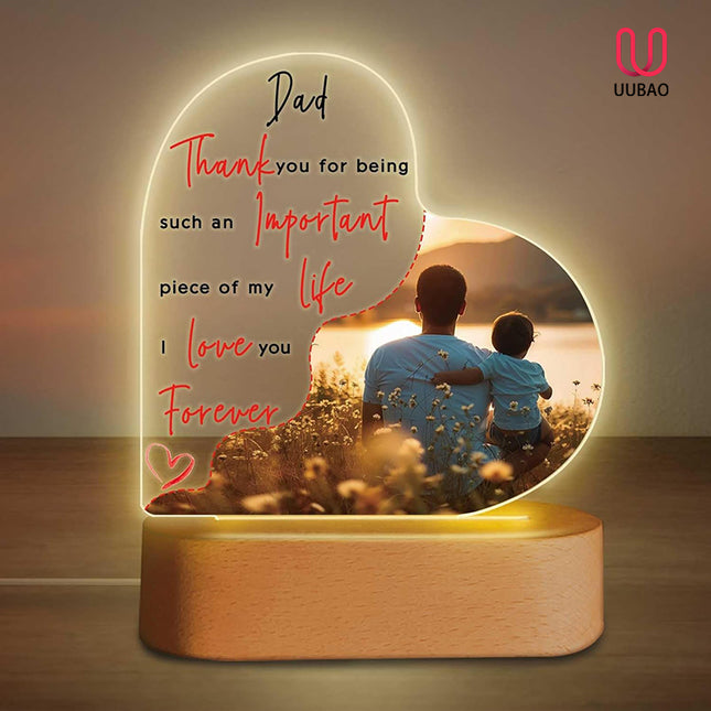 UUBAO Customized Acrylic Night Light Gifts Personalized Father's Day Gifts Acrylic LED Gifts for Dad