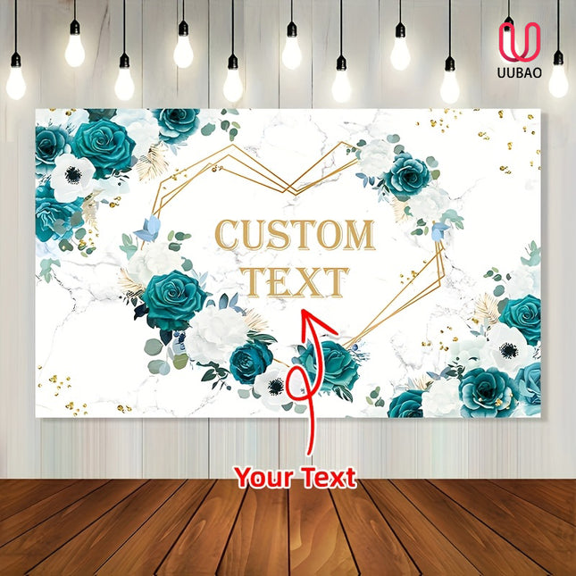 UUBAO Custom Floral Banner for Bridal Shower with Text Personalized Photography Background Couple Wedding Party Decorations