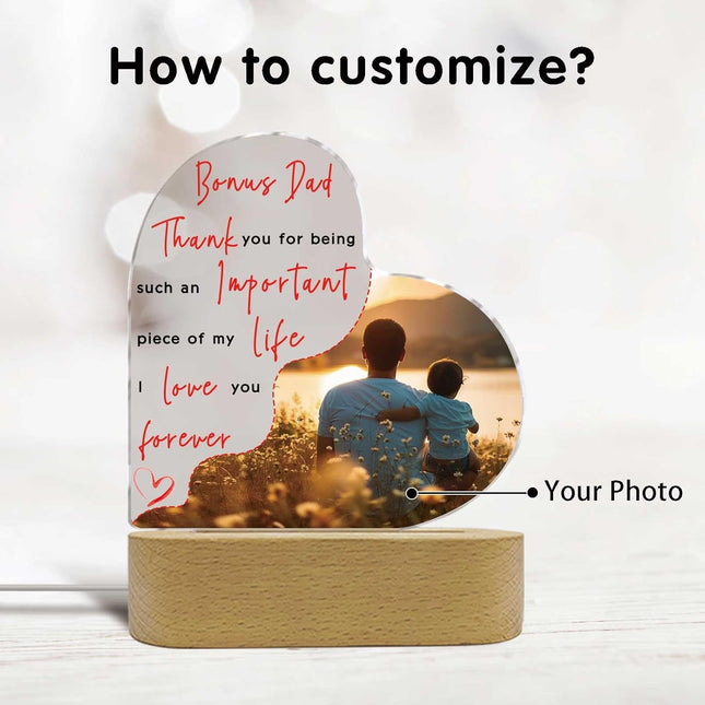 UUBAO Customized Acrylic Night Light Gifts Personalized Father's Day Gifts Acrylic LED Gifts for Bonus Dad