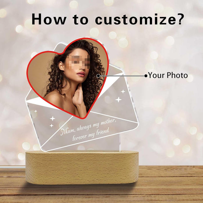 UUBAO Customized Acrylic Night Light Gifts Personalized Mother's Day Gifts Custom Photo for Mom