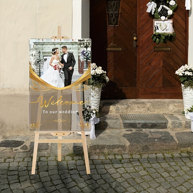 UUBAO Custom Welcome Wedding Sign with Name Personalized Acrylic Decoration for Ceremony Lawn Wedding Party Outdoor Indoor