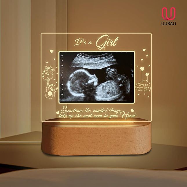 UUBAO Custom Ultrasound Picture Mother's Day Night Light Gift Pregnancy Announcements Ideas Personalized Sonogram Photo Pregnancy Gift