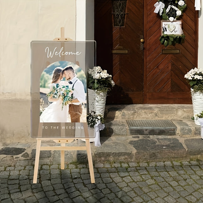 UUBAO Custom Welcome Wedding Sign with Name Personalized Acrylic Decoration for Ceremony Lawn Wedding Party Outdoor Indoor