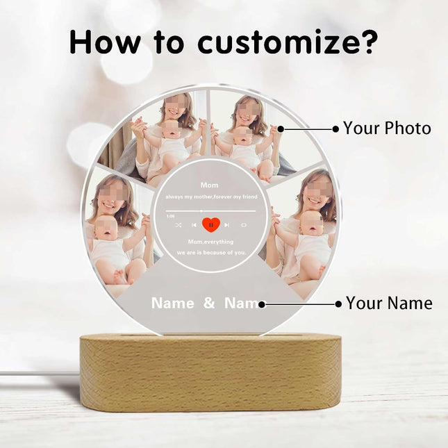 UUBAO Customized Acrylic Night Light Gifts Personalized Mother's Day Gifts Gifts for Mom