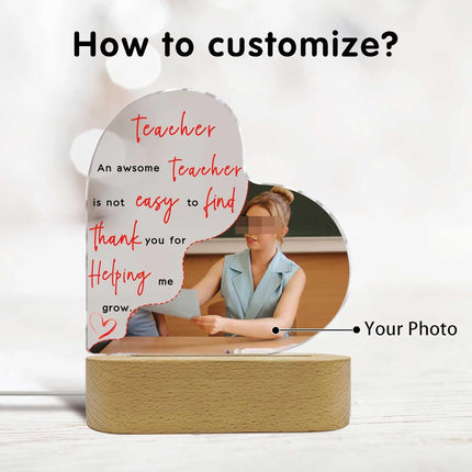 UUBAO Customized Acrylic Night Light Gifts Personalized Lamp Anniversary Custom Photo Gifts for Teacher