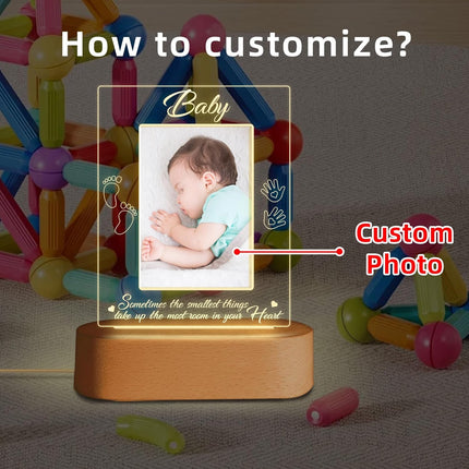 UUBAO Custom Ultrasound Picture Night Light Mother's Day Gift Pregnancy Announcements Ideas Personalized Sonogram Photo Pregnancy Gift（Footprint）