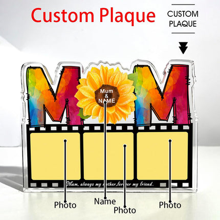 UUBAO Custom Mother’s Day Personalized Acrylic Plaque with Photos Name Gifts for Mom (Film)