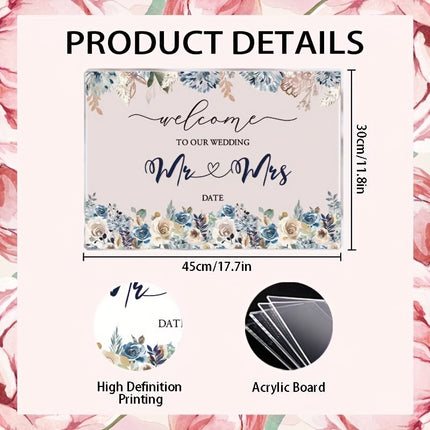 UUBAO Custom Welcome Wedding Sign with Name Personalized Acrylic Decoration for Ceremony Lawn Wedding Party Outdoor Indoor