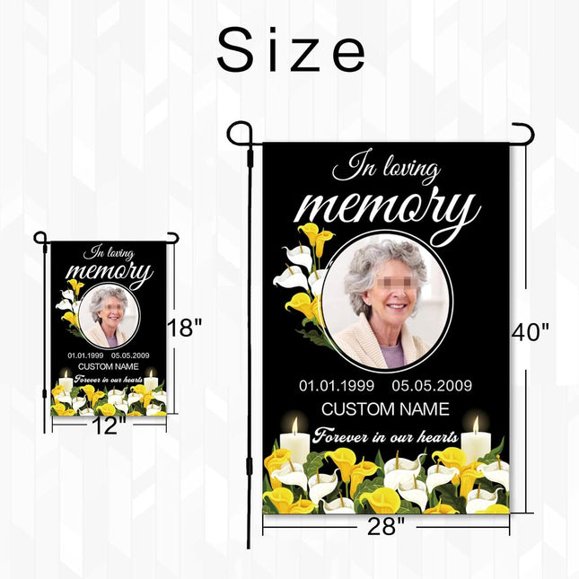 UUBAO Custom Memorial Funeral Flags - Personalized and Customized Burlap Flags for Memorial and Funeral Decoration