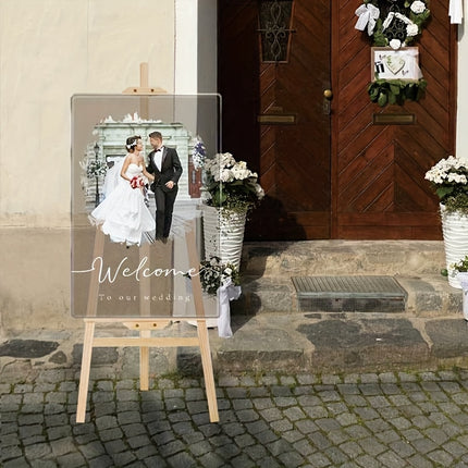 UUBAO Custom Welcome Wedding Sign with Name Personalized Acrylic Decoration for Ceremony Lawn Wedding Party Outdoor Indoor