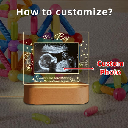 UUBAO Custom Ultrasound Picture Mother's Day Night Light Gift Pregnancy Announcements Ideas Personalized Sonogram Photo Pregnancy Gift