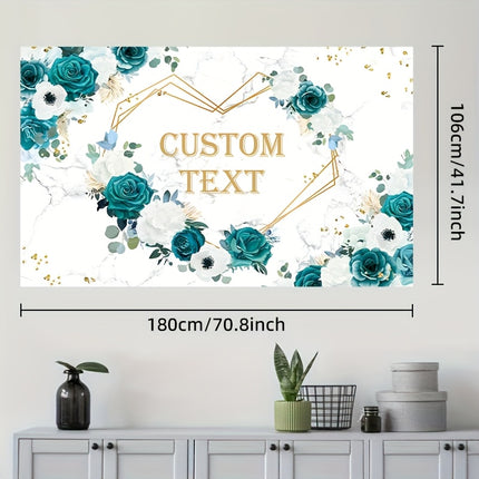 UUBAO Custom Floral Banner for Bridal Shower with Text Personalized Photography Background Couple Wedding Party Decorations