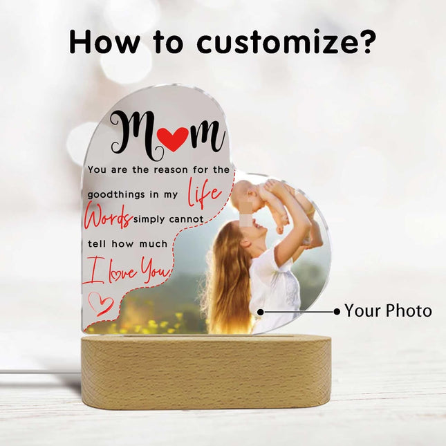 UUBAO Custom Acrylic Night Light Gifts Personalized Mother's Day Gifts Custom Photo for Mom