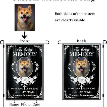 UUBAO Custom Memorial Pet Garden Flags Personalized Decorative Gifts for Dog/Cat Funerals