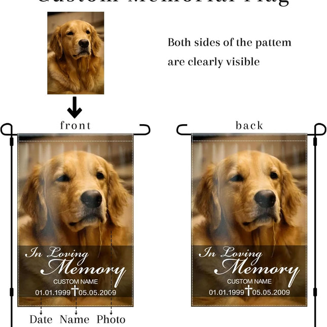UUBAO Custom Memorial Pet Garden Flags Personalized Decorative Gifts for Dog/Cat Funerals