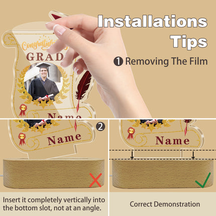 UUBAO Personalized Night Light Class of 2025 Graduation Gift for Junior High School College Teachers and Classmates(Maroon)