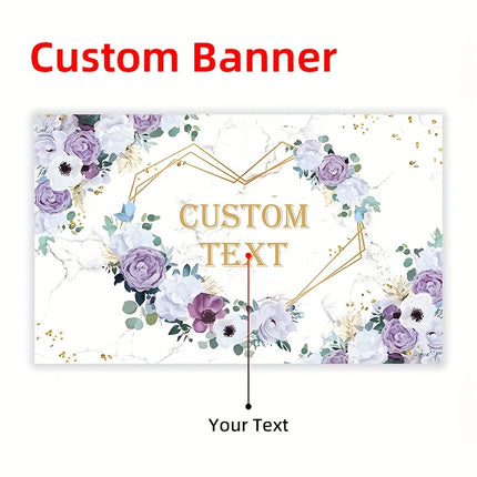 UUBAO Custom Floral Banner for Bridal Shower with Text Personalized Photography Background Couple Wedding Party Decorations