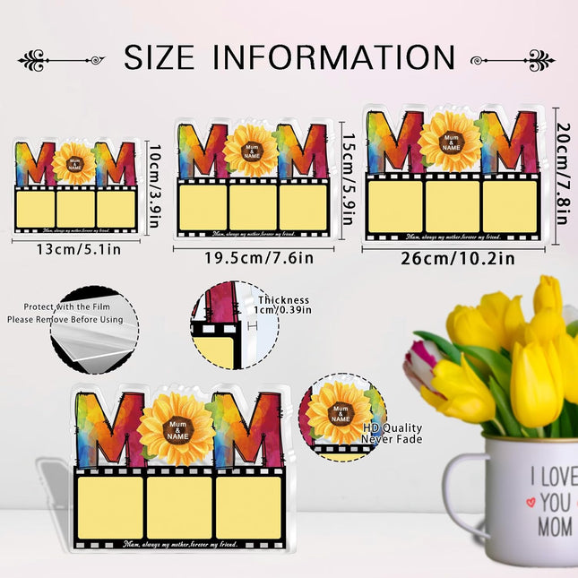 UUBAO Custom Mother’s Day Personalized Acrylic Plaque with Photos Name Gifts for Mom (Film)