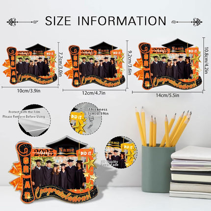 UUBAO Customized Graduation Plaque with Photo Crystal Desktop Keepsake Gift (Orange)