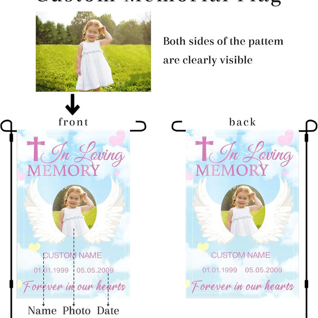 UUBAO Custom Memorial Funeral Flags - Personalized and Customized Burlap Flags for Memorial and Funeral Decoration