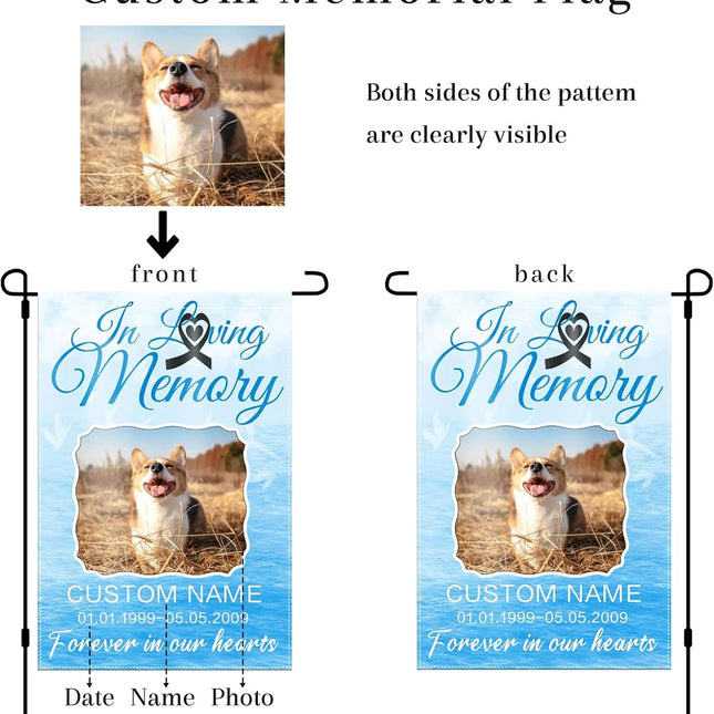 UUBAO Custom Memorial Pet Garden Flags Personalized Decorative Gifts for Dog/Cat Funerals