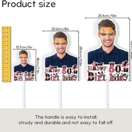 UUBAO Personalized Double Sided Happy Birthday Photo Prop Face Fan Customized Birthday Fun Supplies(Rose Gold Pink)