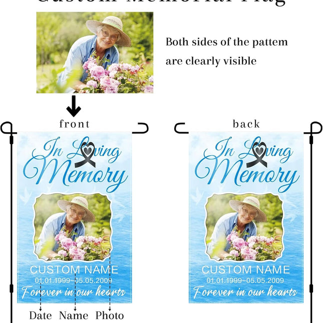 UUBAO Custom Memorial Funeral Flags - Personalized and Customized Burlap Flags for Memorial and Funeral Decoration