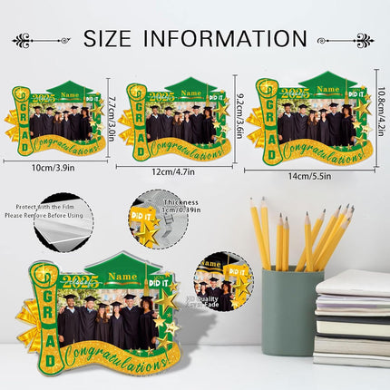 UUBAO Customized Graduation Plaque with Photo Crystal Desktop Keepsake Gift (Dark Green)
