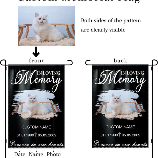 UUBAO Custom Memorial Pet Garden Flags Personalized Decorative Gifts for Dog/Cat Funerals