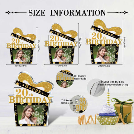 UUBAO Customized Birthday Gift Acrylic Plaque Custom Picture Crystal Desktop Keepsake Gift Birthday Decorations(Yellow)