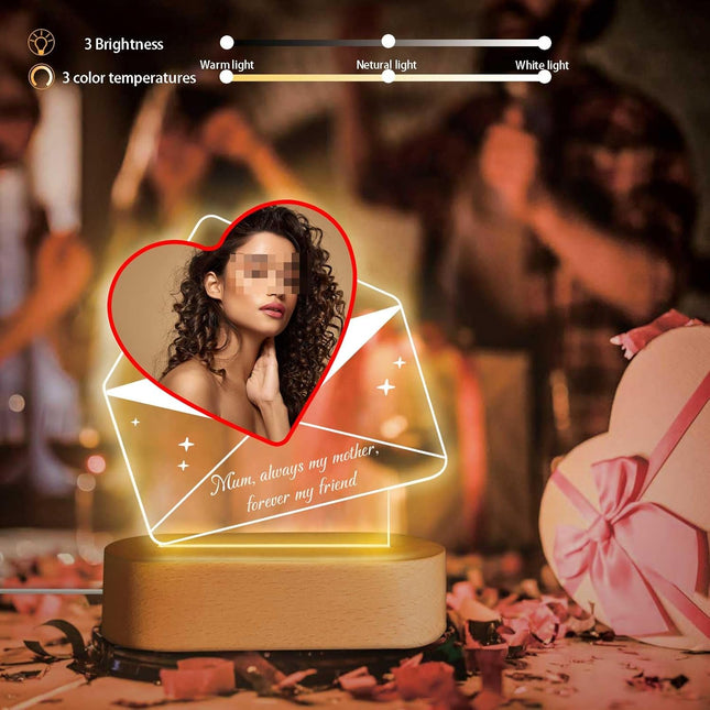 UUBAO Customized Acrylic Night Light Gifts Personalized Mother's Day Gifts Custom Photo for Mom