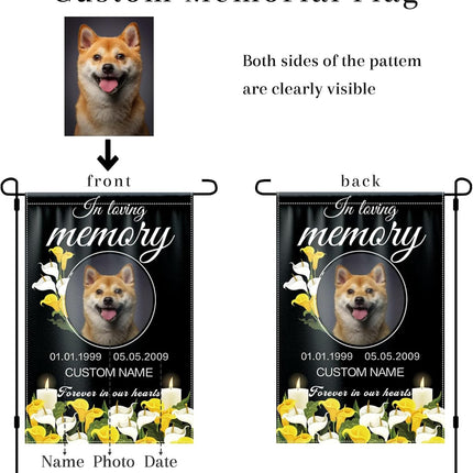 UUBAO Custom Memorial Pet Garden Flags Personalized Decorative Gifts for Dog/Cat Funerals