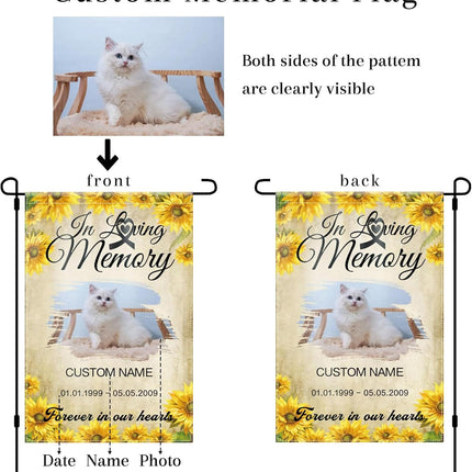 UUBAO Custom Memorial Pet Garden Flags Personalized Decorative Gifts for Dog/Cat Funerals