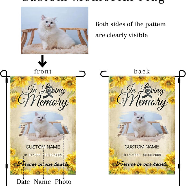 UUBAO Custom Memorial Pet Garden Flags Personalized Decorative Gifts for Dog/Cat Funerals
