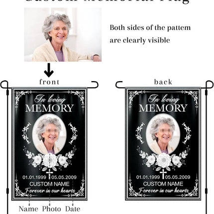 UUBAO Custom Memorial Funeral Flags - Personalized and Customized Burlap Flags for Memorial and Funeral Decoration