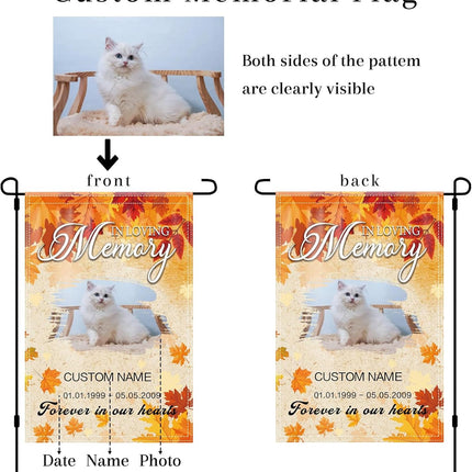UUBAO Custom Memorial Pet Garden Flags Personalized Decorative Gifts for Dog/Cat Funerals