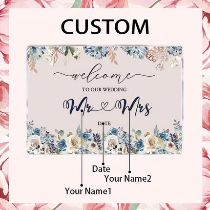 UUBAO Custom Welcome Wedding Sign with Name Personalized Acrylic Decoration for Ceremony Lawn Wedding Party Outdoor Indoor