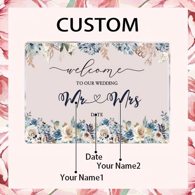UUBAO Custom Welcome Wedding Sign with Name Personalized Acrylic Decoration for Ceremony Lawn Wedding Party Outdoor Indoor