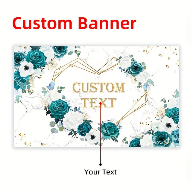 UUBAO Custom Floral Banner for Bridal Shower with Text Personalized Photography Background Couple Wedding Party Decorations