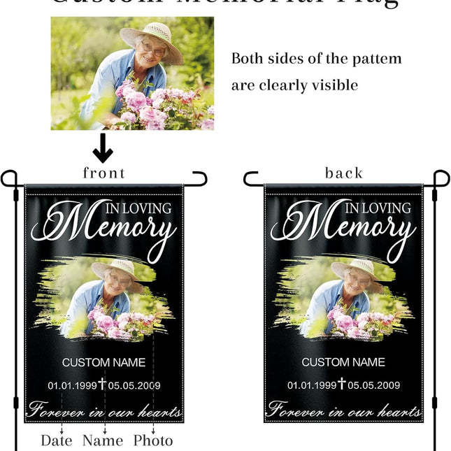 UUBAO Custom Memorial Funeral Flags - Personalized and Customized Burlap Flags for Memorial and Funeral Decoration