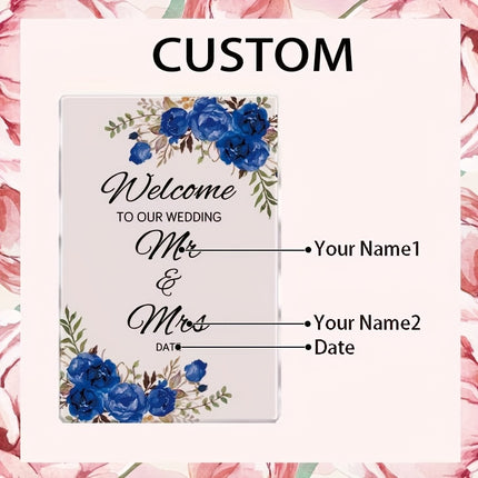 UUBAO Custom Welcome Wedding Sign with Name Personalized Acrylic Decoration for Ceremony Lawn Wedding Party Outdoor Indoor